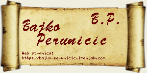 Bajko Peruničić vizit kartica